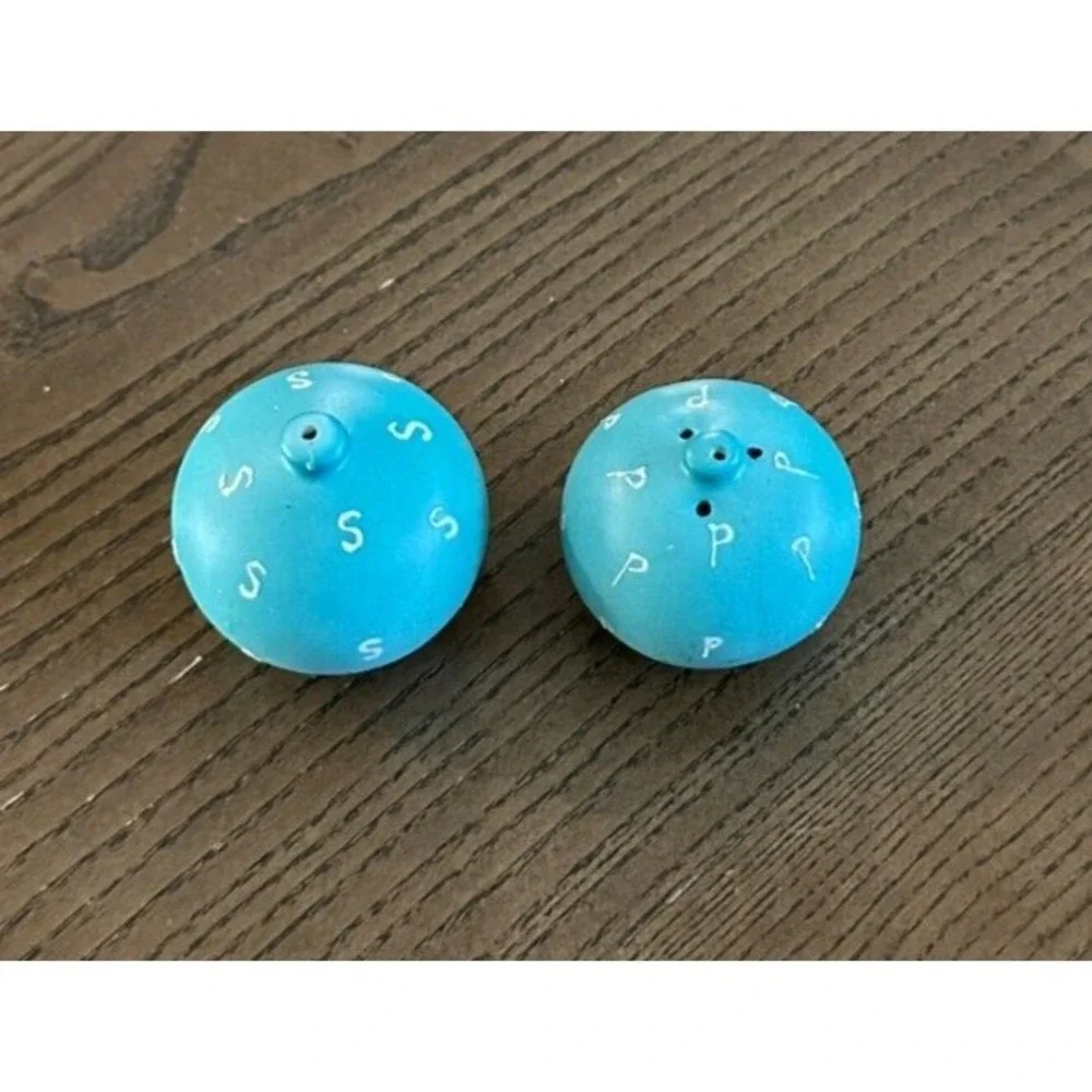 Vintage MCM Enesco Japan HTF Salt Pepper Shakers‎ Blue Edith Nielsen(?)